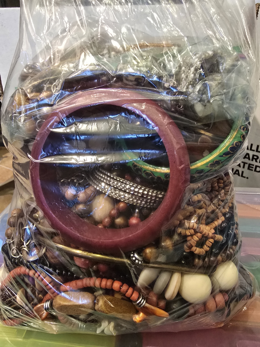 Earthy Boho Themed Mixed Jewelry Jar Mystery Lot Price Firm